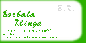 borbala klinga business card